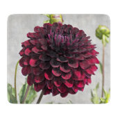 Dark Red Dahlia Bloom Floral Schneidebrett (Vorderseite)