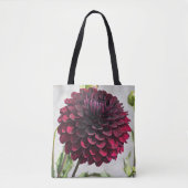 Dark Red Dahlia Bloom Floral Tasche (Vorderseite)