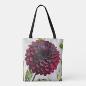 Dark Red Dahlia Bloom Floral Tasche (Rückseite)