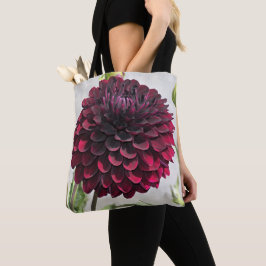 Dark Red Dahlia Bloom Floral Tasche