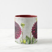 Dark Red Dahlia Bloom Floral Tasse (Zentrum)