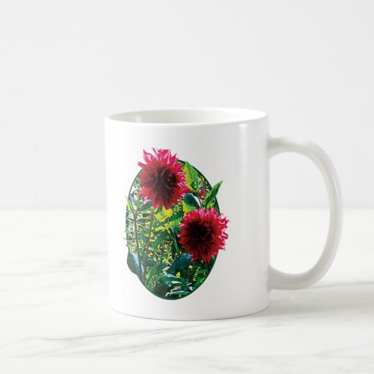 Dark Red Dalhias Kaffeetasse (Rechts)