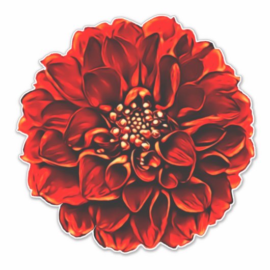 Dark Red Dinner Plate Dahlia Pinnata Blume Aufkleber (Vorderseite)