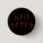Dark Red Elder Futhark Hail Satan Button (Vorderseite)