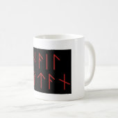 Dark Red Elder Futhark Hail Satan Kaffeetasse (VorderseiteRechts)