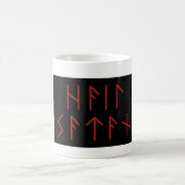 Dark Red Elder Futhark Hail Satan Kaffeetasse (Mittel)