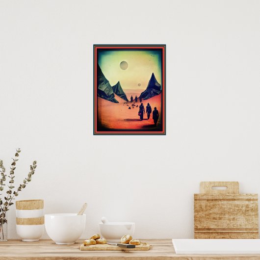 Dark Red Fantasy Alien Wüste Poster (Küche)