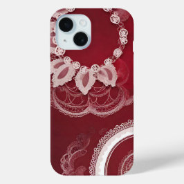 Dark Red Floral AI art Case-Mate iPhone Hülle