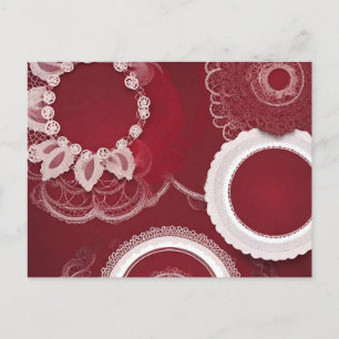 Dark Red Floral AI art Feiertagspostkarte