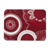Dark Red Floral AI art Magnet (Horizontal)