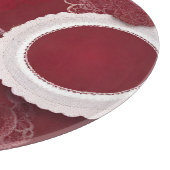 Dark Red Floral AI art Schneidebrett (Ecke)