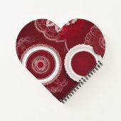 Dark Red Floral AI art Spiral Notebook Notizblock (Rückseite)