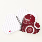 Dark Red Floral AI art Spiral Notebook Notizblock (Innenseite)
