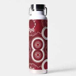 Dark Red Floral AI art Trinkflasche