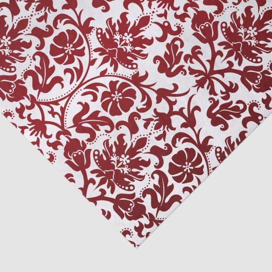 Dark Red Floral Damask Seidenpapier (Ausschnitt)