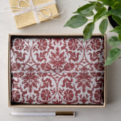 Dark Red Floral Damask Seidenpapier (Geschenk)