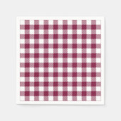 Dark Red Gingham Kariert Pattern Serviette (Vorderseite)