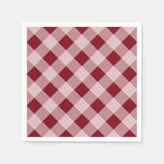 Dark Red Gingham Napkins Serviette (Vorderseite)