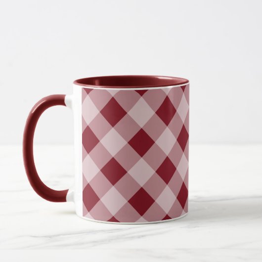 Dark Red Gingham Tasse (Links)