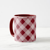 Dark Red Gingham Tasse (Vorderseite Links)