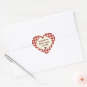 Dark Red Gingham Valentine Jam Jar Sticker Labels (Umschlag)