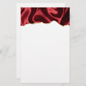 Dark Red Glam Wavy Satin Abstract Design Briefpapier (Vorne/Hinten)