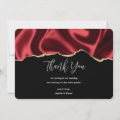 Dark Red Glam Wavy Satin Abstract Design Dankeskarte (Vorderseite)