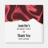 Dark Red Glam Wavy Satin Abstract Design Event Magnet (Vorne)