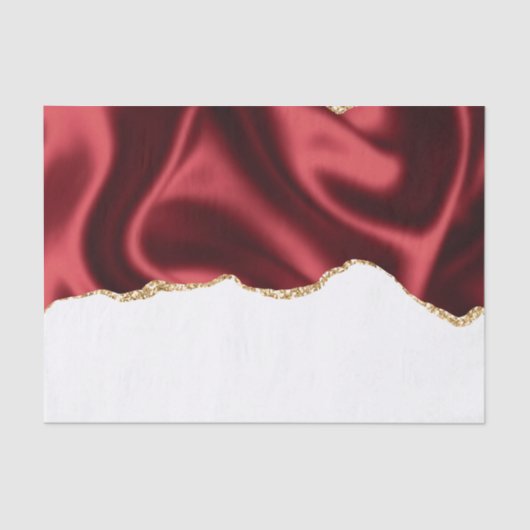 Dark Red Glam Wavy Satin Abstract Design Seidenpapier (Vorderseite)