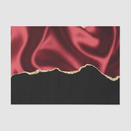 Dark Red Glam Wavy Satin Abstract Design Seidenpapier (Vorderseite)
