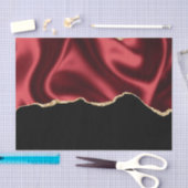 Dark Red Glam Wavy Satin Abstract Design Seidenpapier (Handwerk)