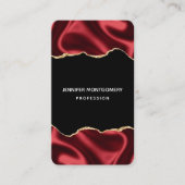 Dark Red Glam Wavy Satin Abstract Design Visitenkarte (Vorderseite)