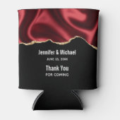 Dark Red Glam Wavy Satin Abstract Design Wedding - Dosenkühler (Vorderseite)