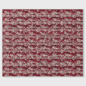 Dark Red Glittery Confetti Frohe Weihnachten Geschenkpapier (Flach)