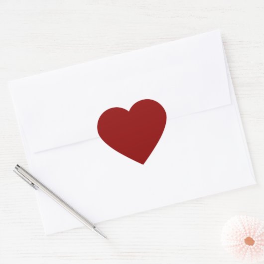 Dark Red Glossy Heart Sticker (Umschlag)