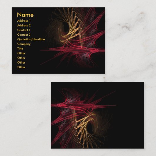 Dark : Red & Gold Business Card Visitenkarte (Vorne/Hinten)