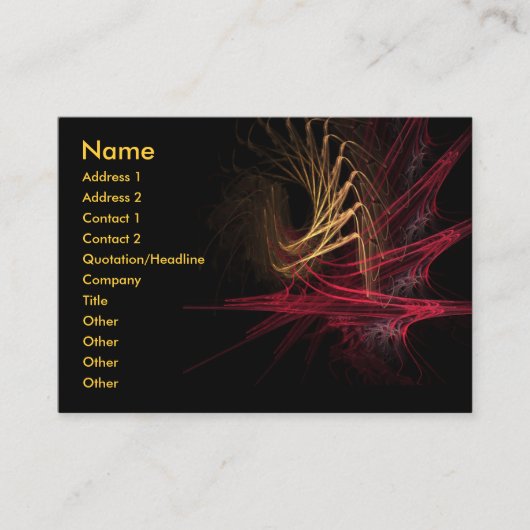 Dark : Red & Gold Business Card Visitenkarte (Vorderseite)