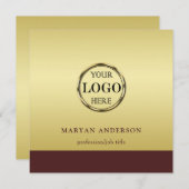 Dark-red gold design,Logo or Photo in gold circle, (Vorne/Hinten)