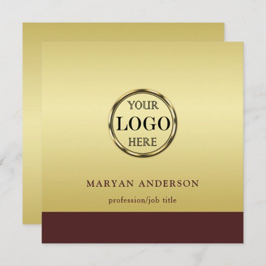 Dark-red gold design,Logo or Photo in gold circle, (Vorne/Hinten)