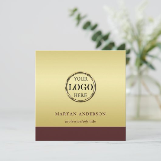 Dark-red gold design,Logo or Photo in gold circle, (Stehend Vorderseite)