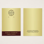 Dark-red gold design,Logo or Photo in gold circle, (Vorne & Hinten)