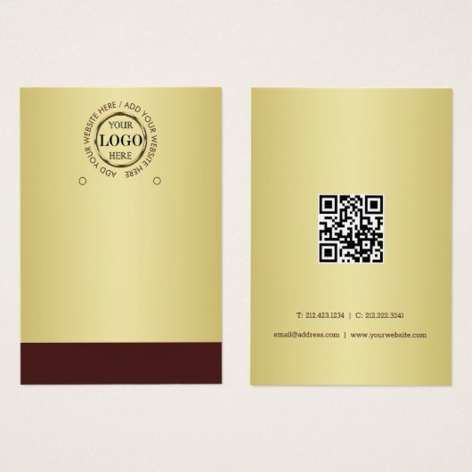 Dark-red gold design,Logo or Photo in gold circle, (Vorne & Hinten)