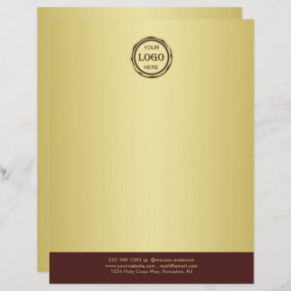 Dark-red gold design,Logo or Photo in gold circle, Briefbogen