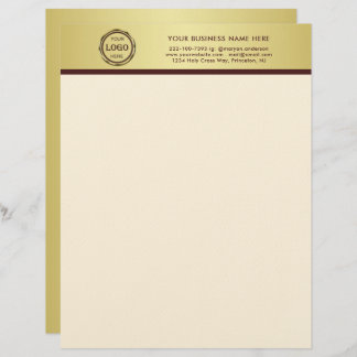 Dark-red gold design,Logo or Photo in gold circle, Briefbogen