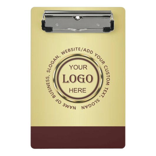 Dark-red gold design,Logo or Photo in gold circle, Mini Klemmbrett (Vorderseite)
