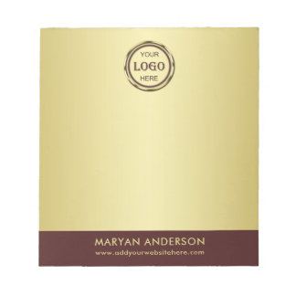 Dark-red gold design,Logo or Photo in gold circle, Notizblock