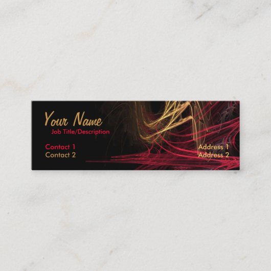 Dark Red & Gold Mini Business Card Visitenkarte (Vorderseite)