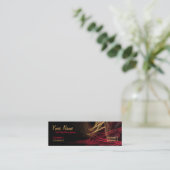 Dark Red & Gold Mini Business Card Visitenkarte (Stehend Vorderseite)
