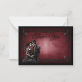Dark Red Gothic AlternativeHalloween wedding Mitteilungskarte (Vorderseite)