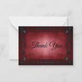 Dark Red Gothic AlternativeHalloween wedding Mitteilungskarte (Vorderseite)